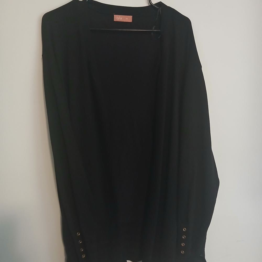 Black Cardigan with Button Accents